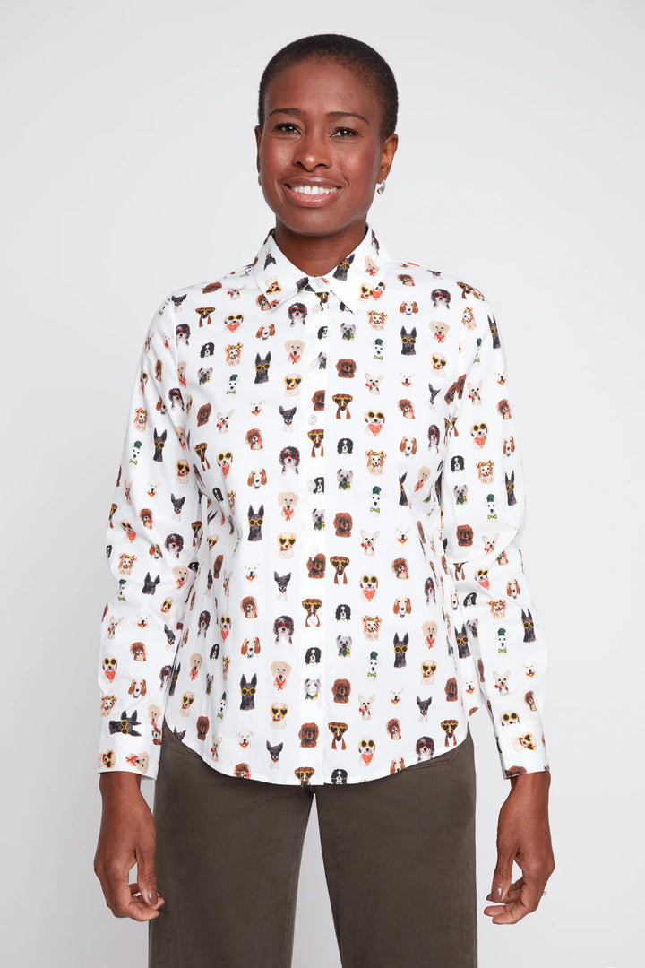 Dog Print Poplin Shirt