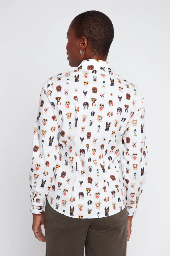 Dog Print Poplin Shirt
