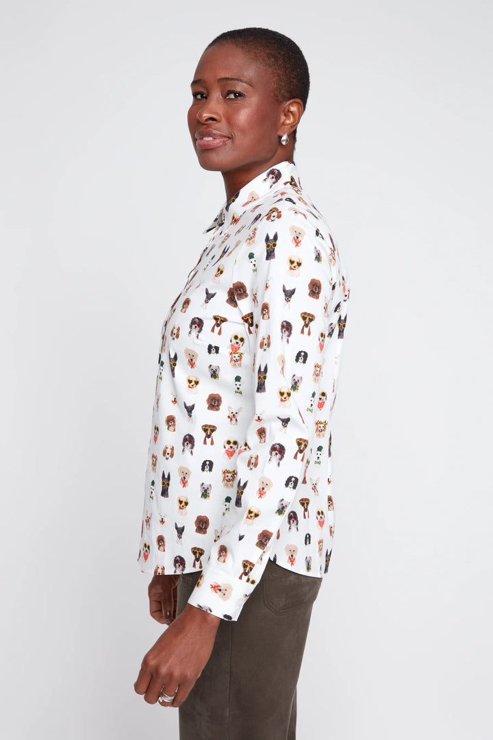 Dog Print Poplin Shirt