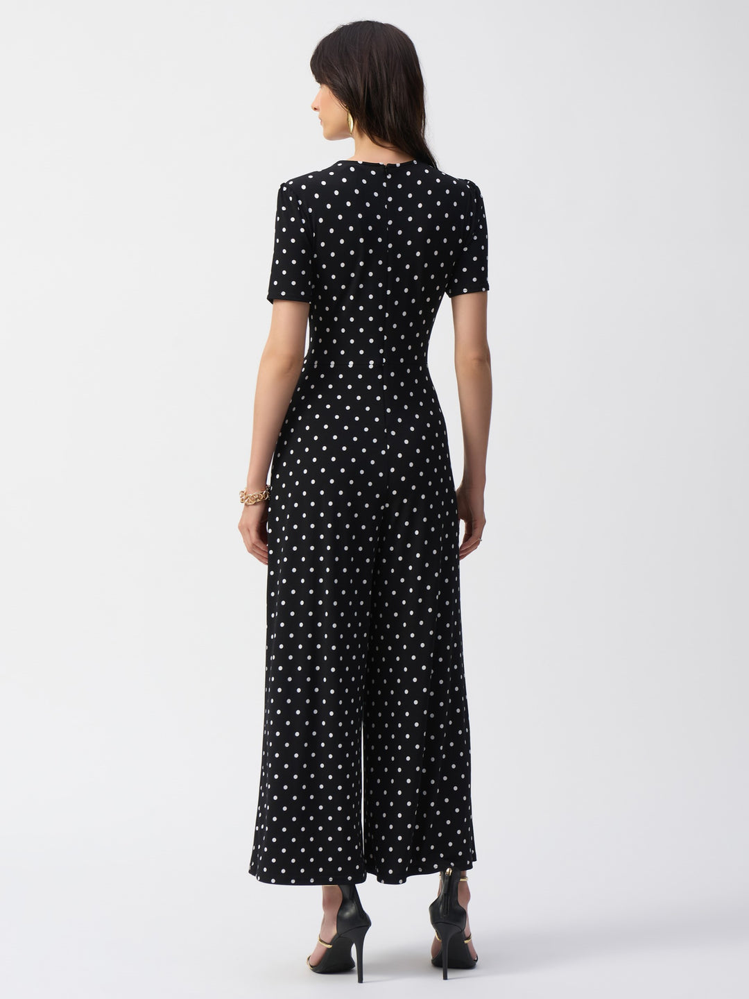 Dot Print Wrap Culotte Jumpsuit