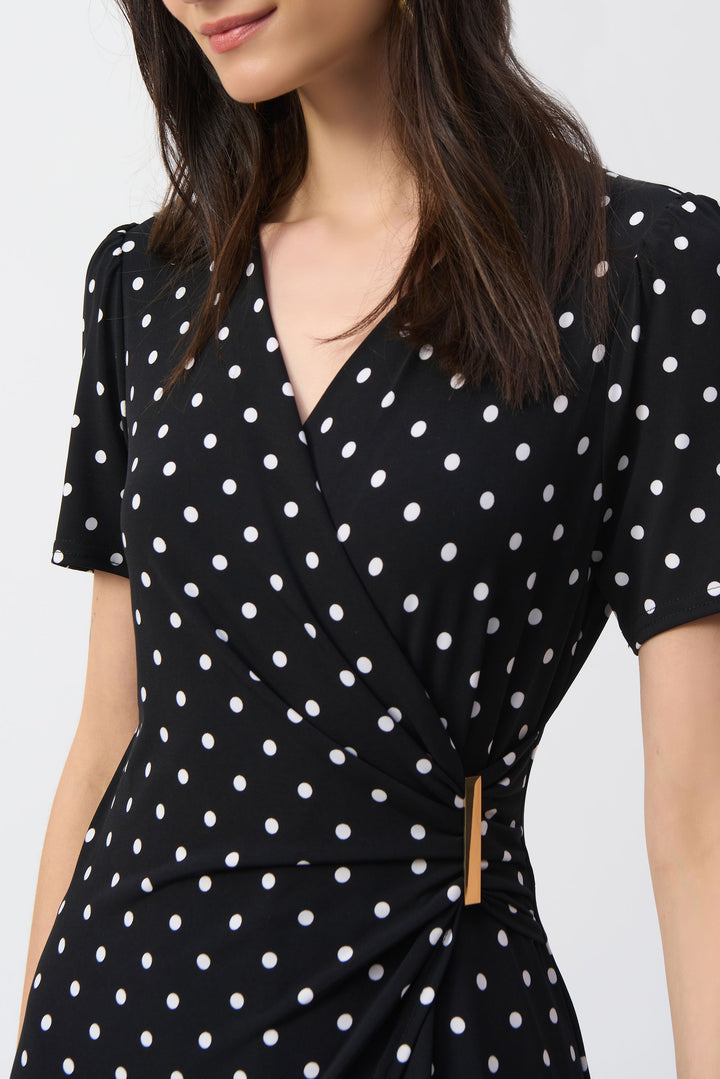 Dot Print Wrap Culotte Jumpsuit