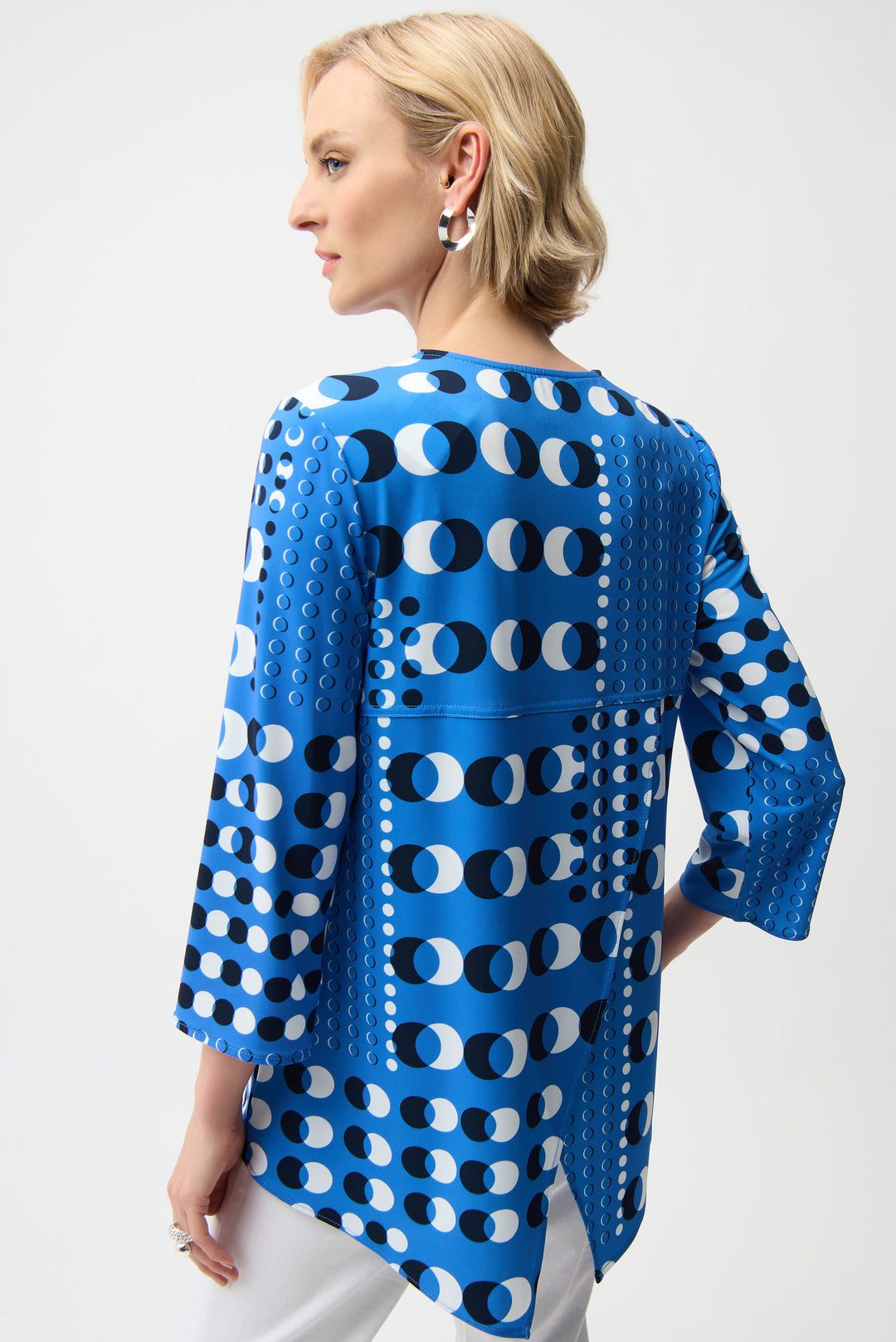 Dot Print Zip Fit and Flare Top
