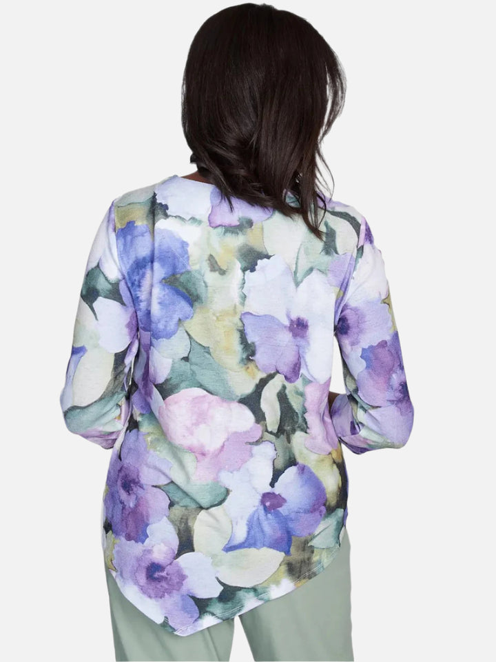 Dramatic Pansies Print Top