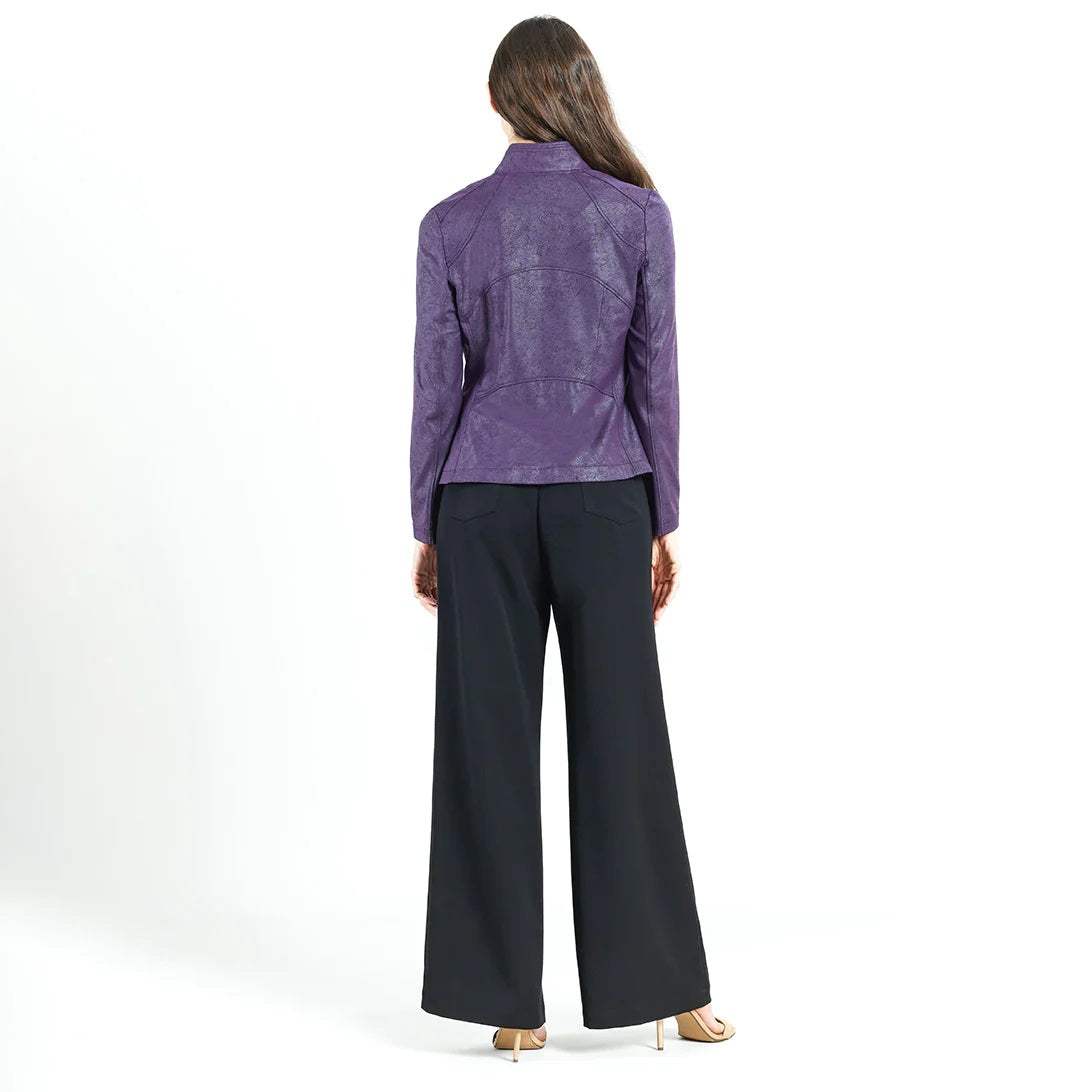 Eggplant Classic Liquid Leather Signature Jacket