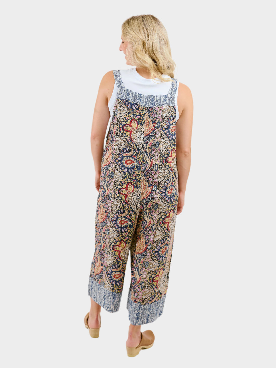 Elora Blue Paisley Printed Overalls