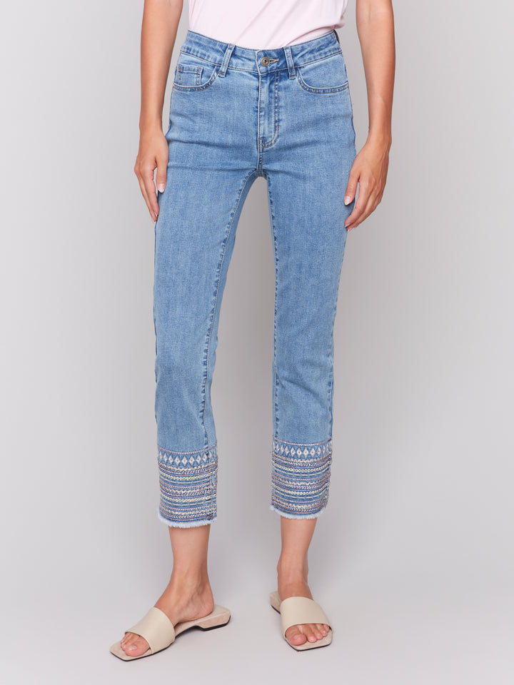 Embroidered Cuff Jean