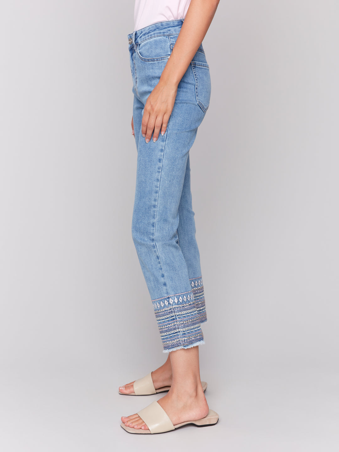 Embroidered Cuff Jean