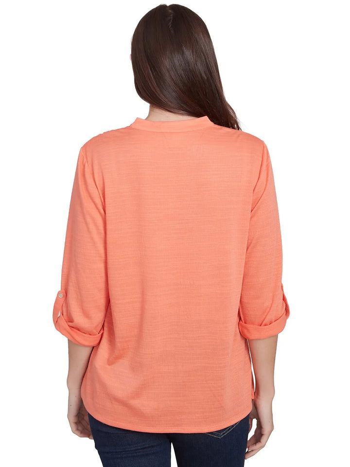 Embroidered V-Neck Top