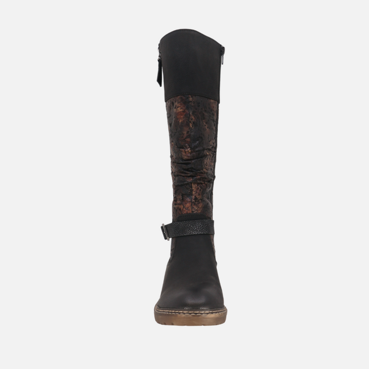 Emory Black Printed Tall Boot