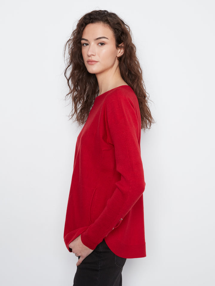 Equestrian Lace-up Cuff Sweater