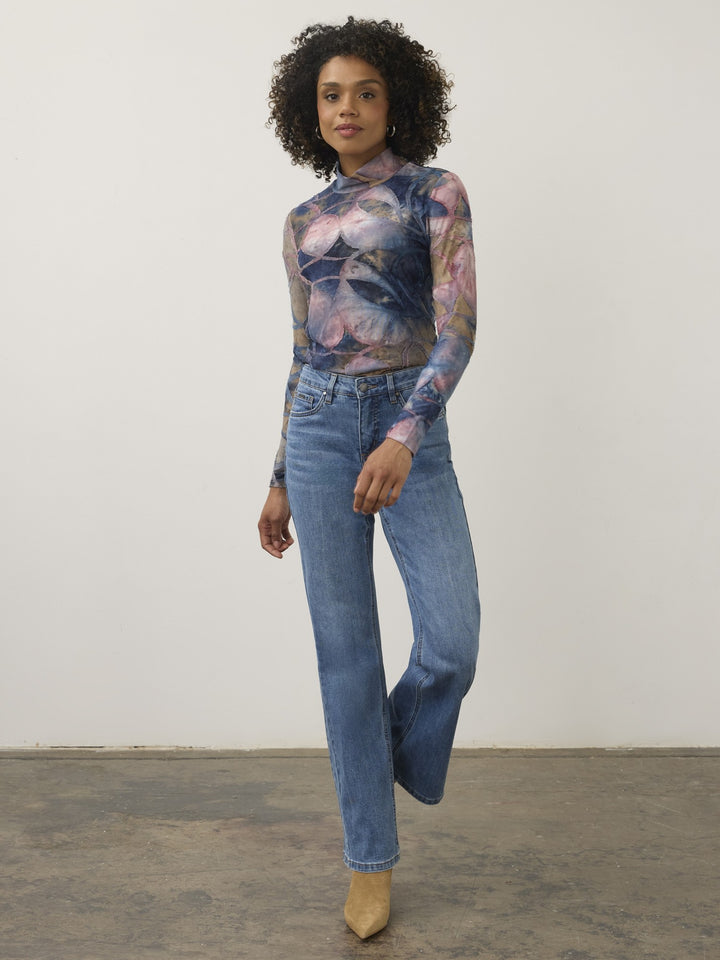 Equinox Print Mock Neck Top