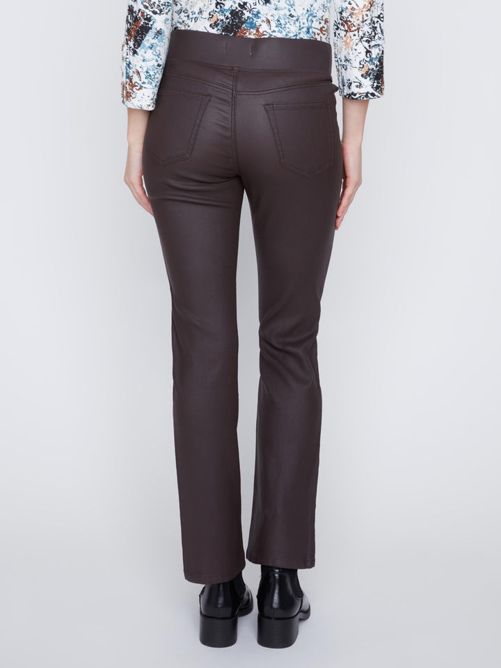 Espresso Front Slit Pull On Pant