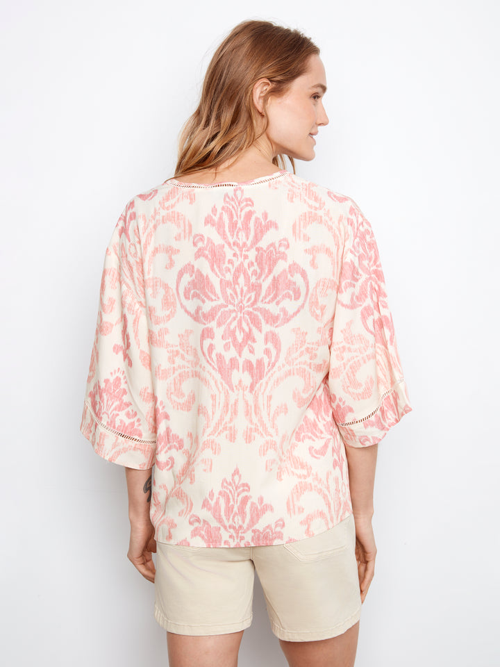 Evelyn Print V-Neck Blouse