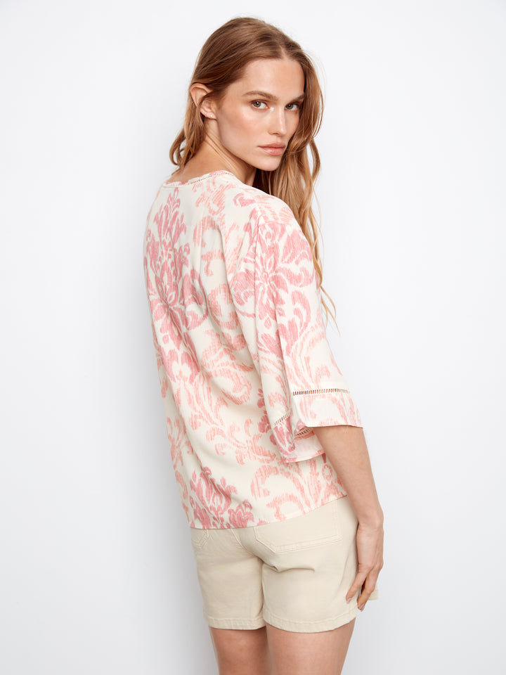 Evelyn Print V-Neck Blouse