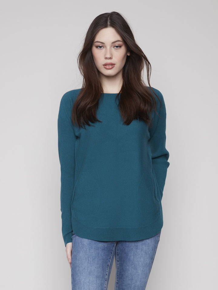 Evergreen Lace-up Cuff Sweater
