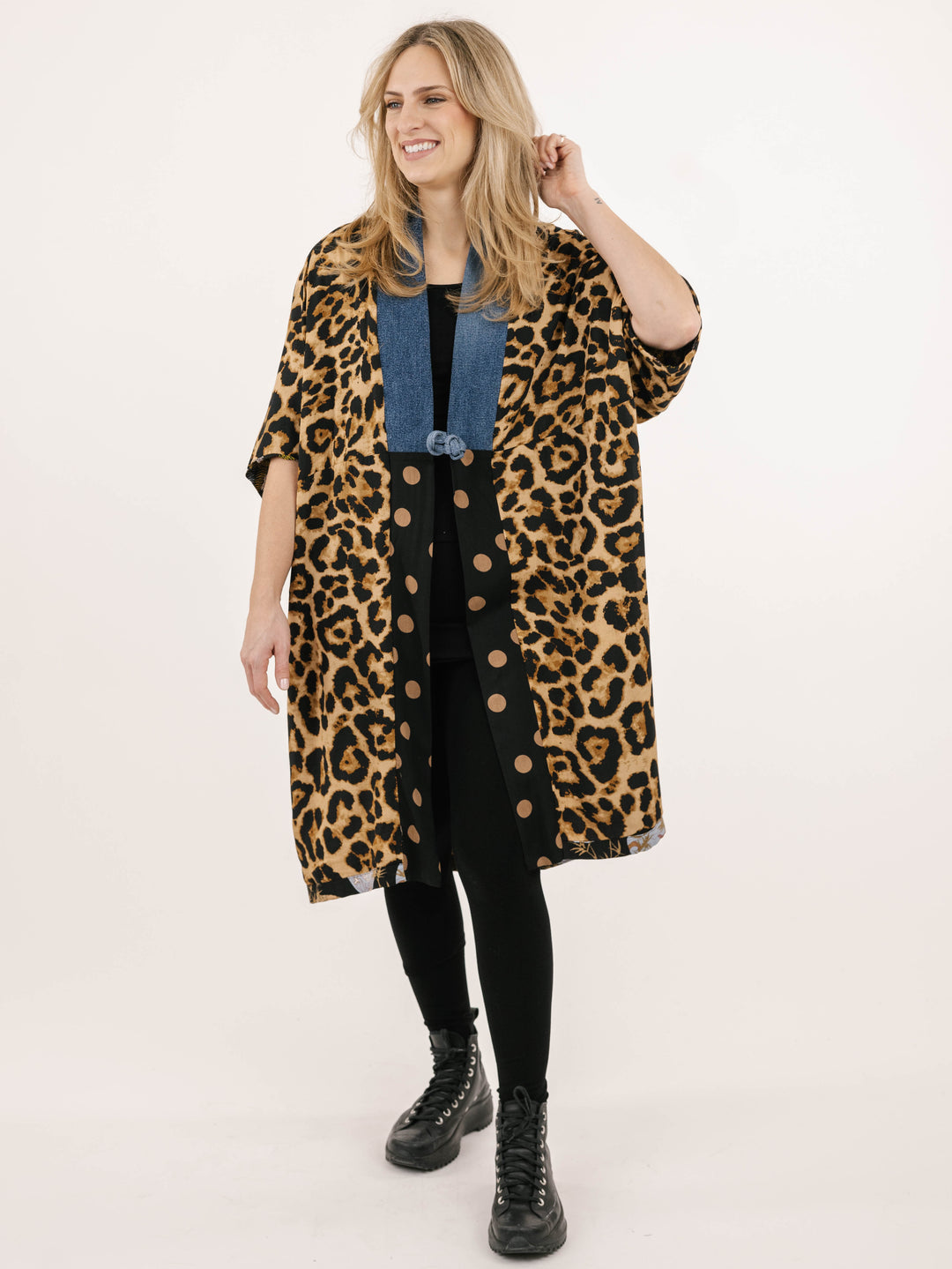 Explore Reversible Denim Detail Kimono