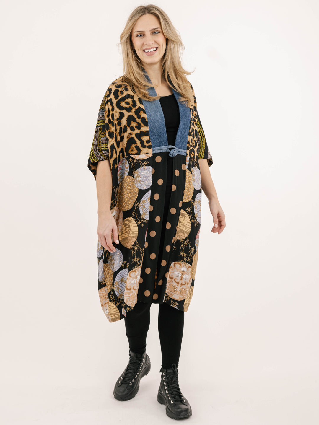 Explore Reversible Denim Detail Kimono