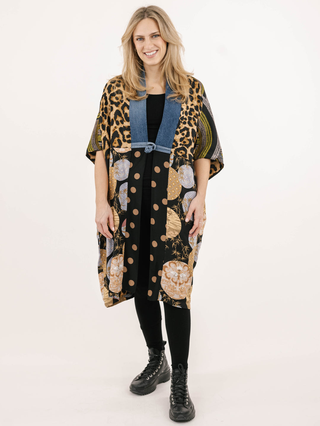 Explore Reversible Denim Detail Kimono