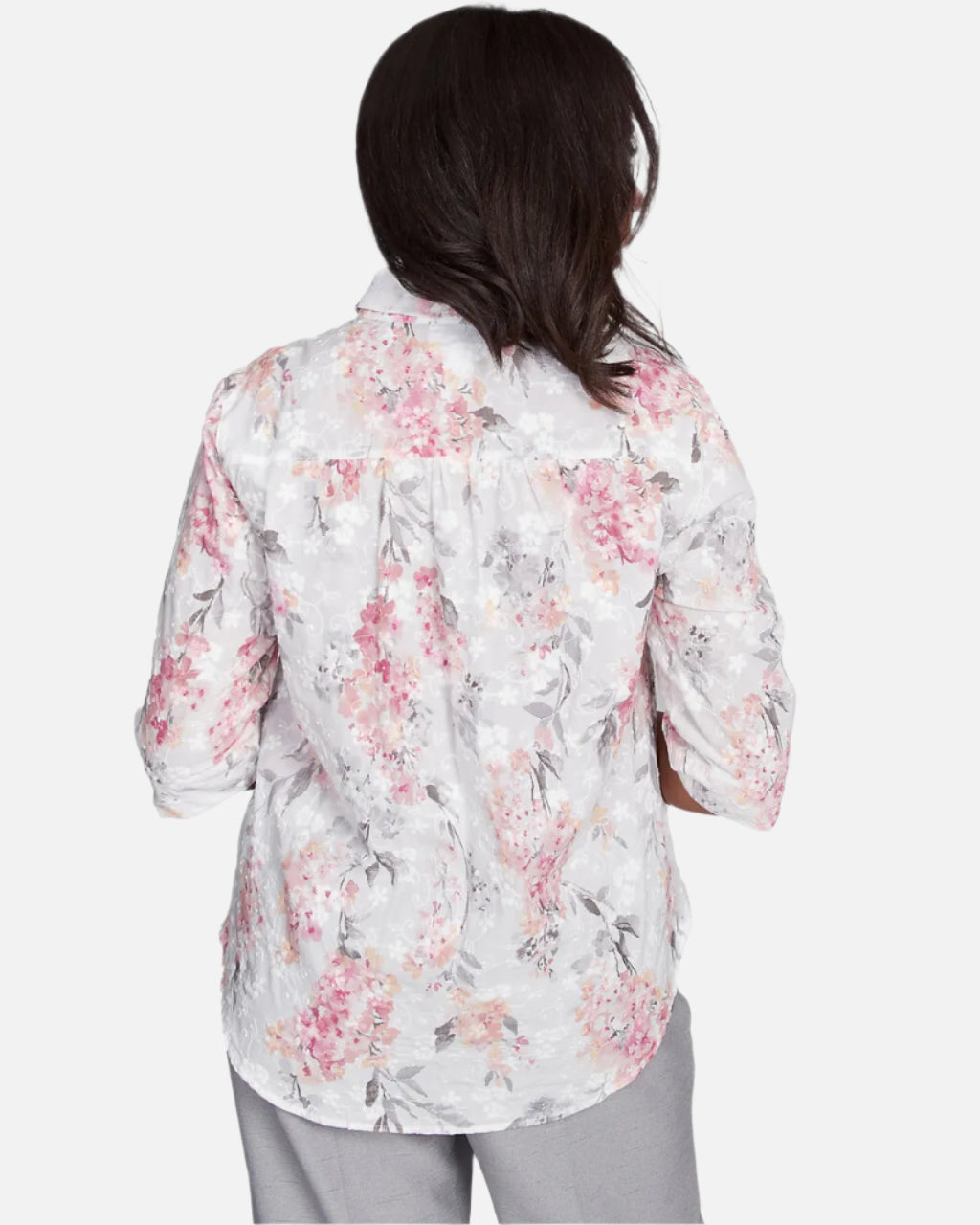 Eyelet Floral Print Blouse