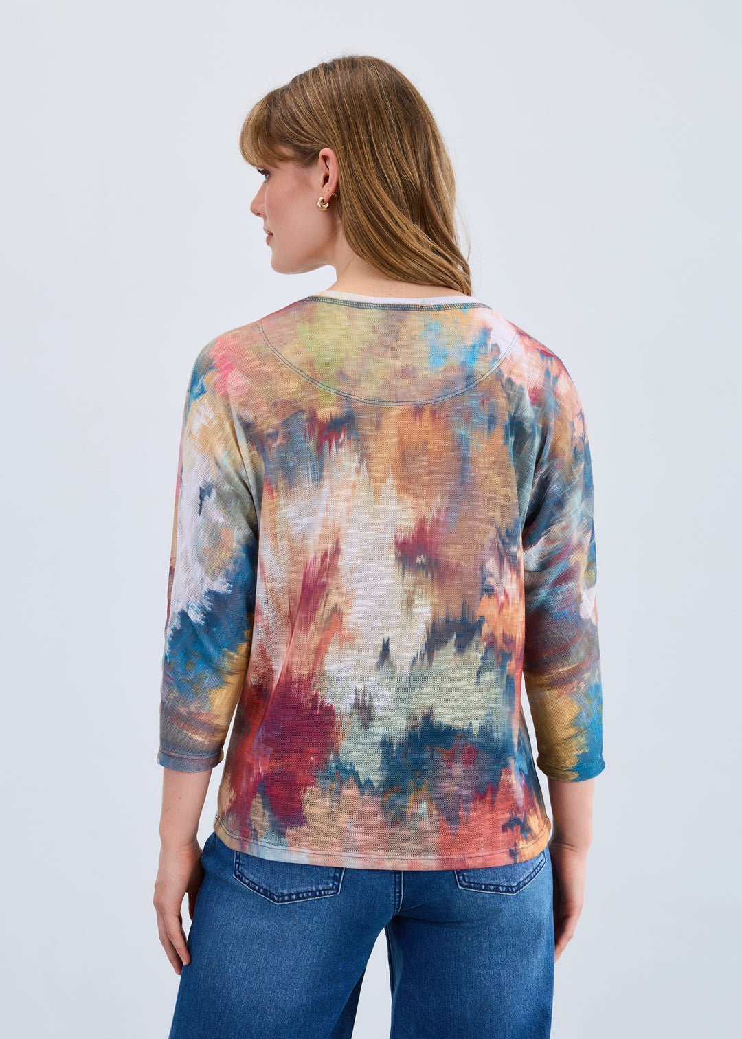 Fall Bouquet Print V-Neck Top