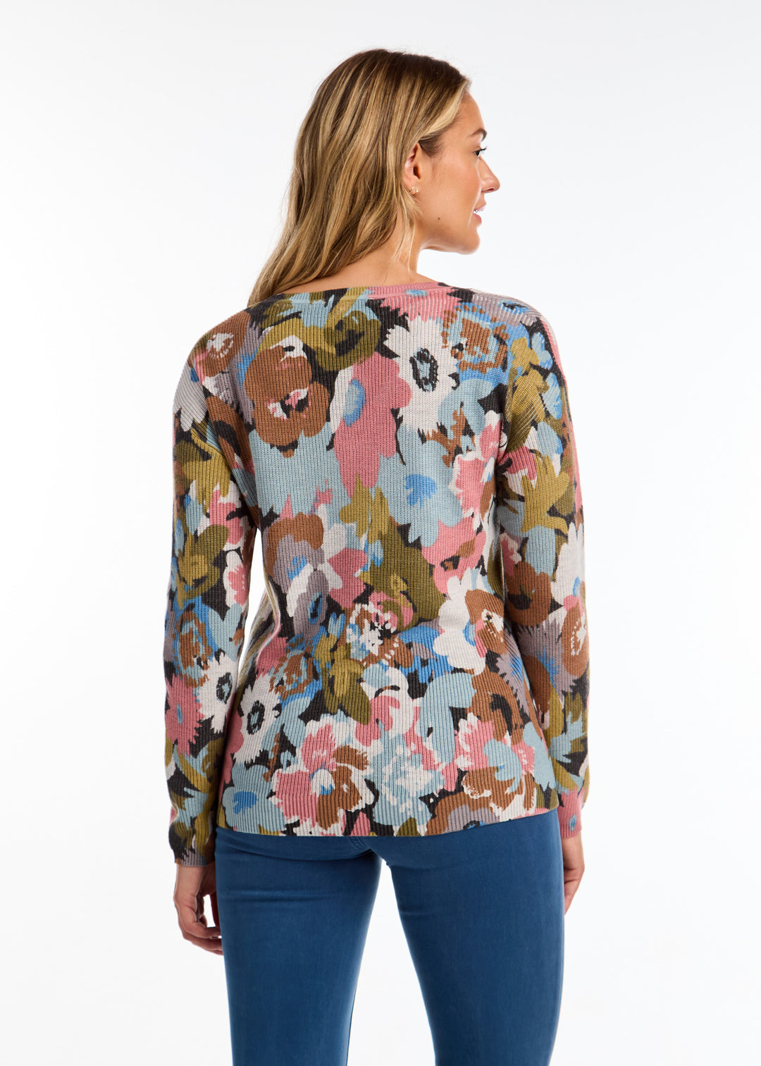 Fall Florist V-Neck Sweater