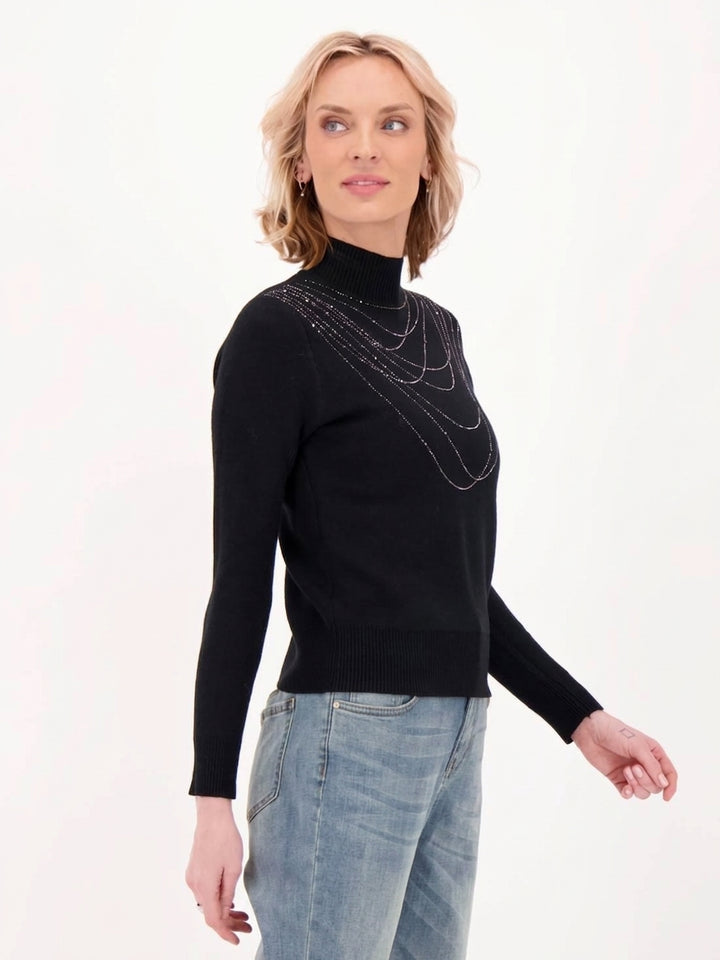 Fancy Jewelled Necklace Plush Sweater