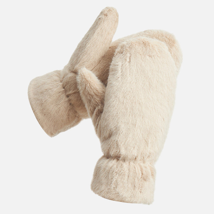 Faux Fur Puffer Mittens