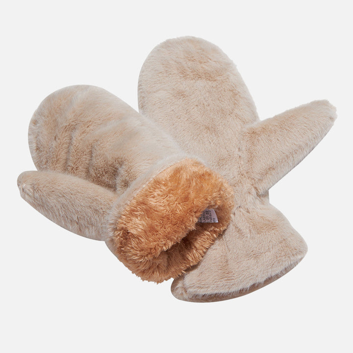 Faux Fur Puffer Mittens