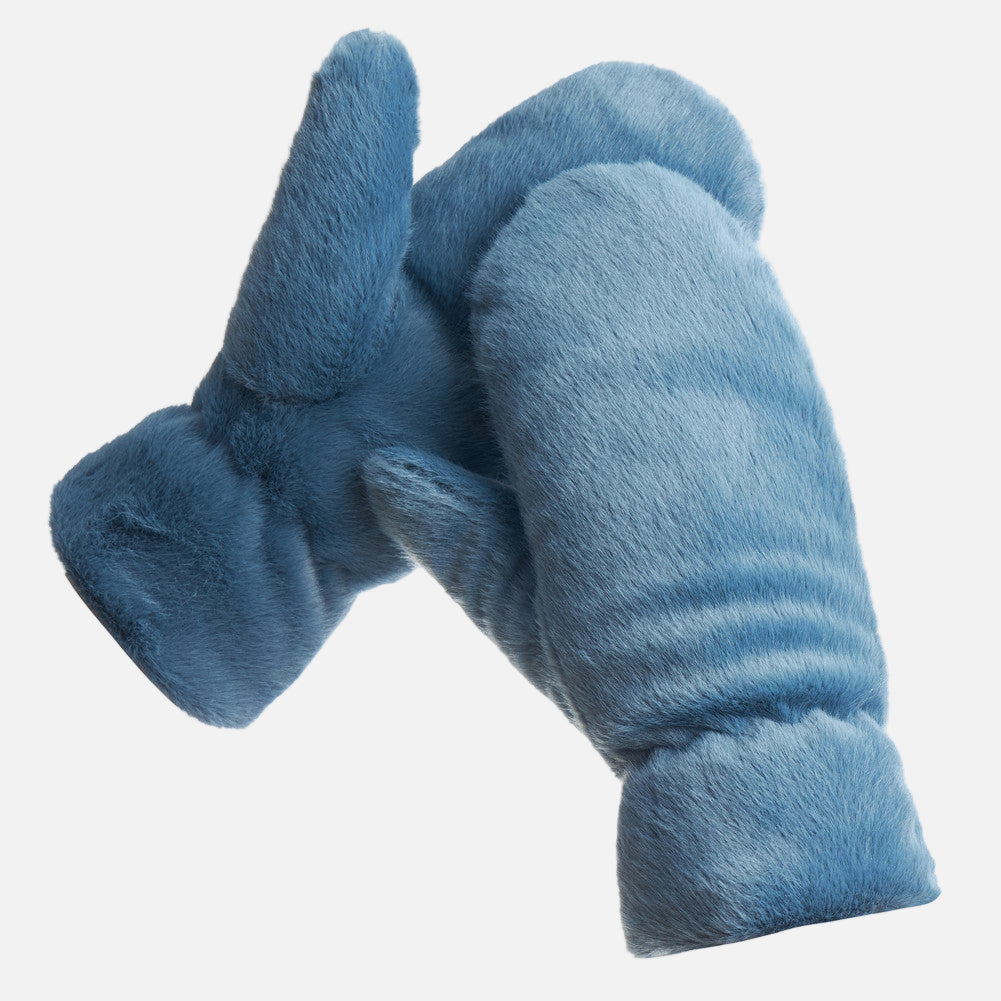 Faux Fur Puffer Mittens