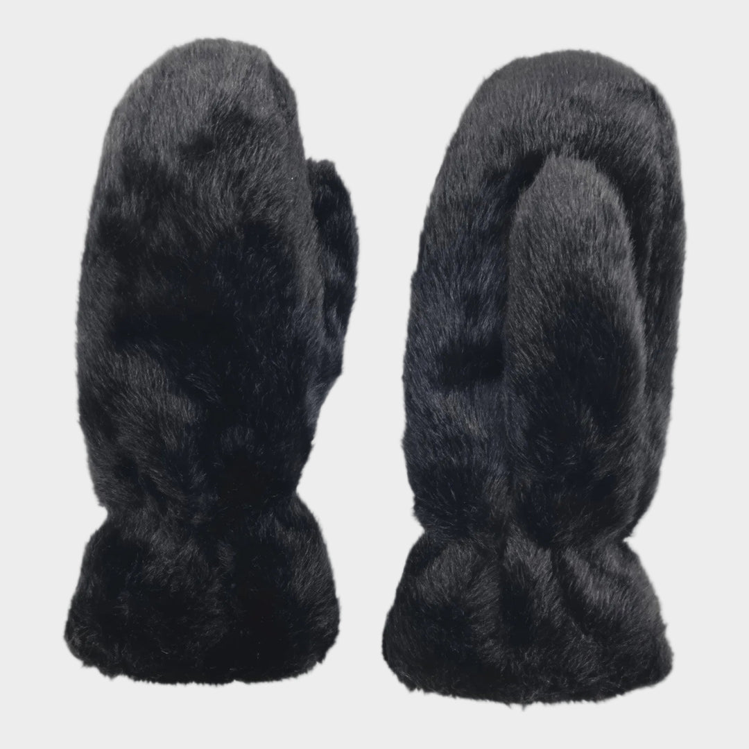 Faux Fur Puffer Mittens