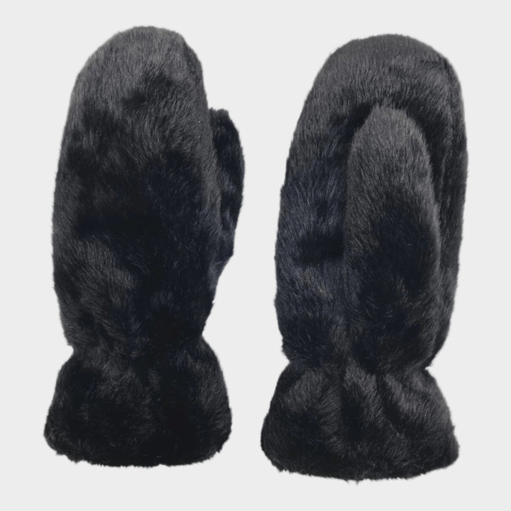 Faux Fur Puffer Mittens