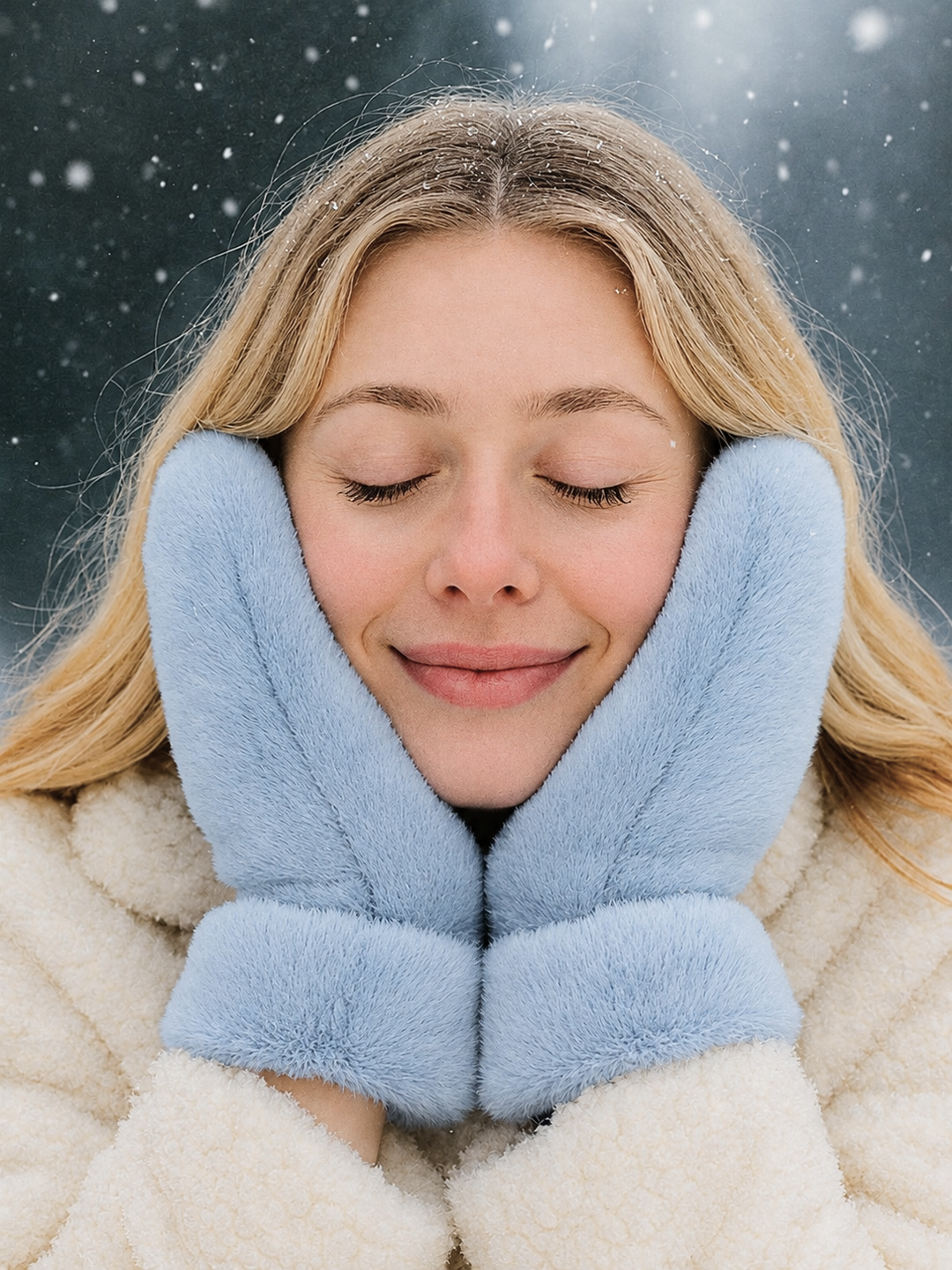 Faux Fur Puffer Mittens