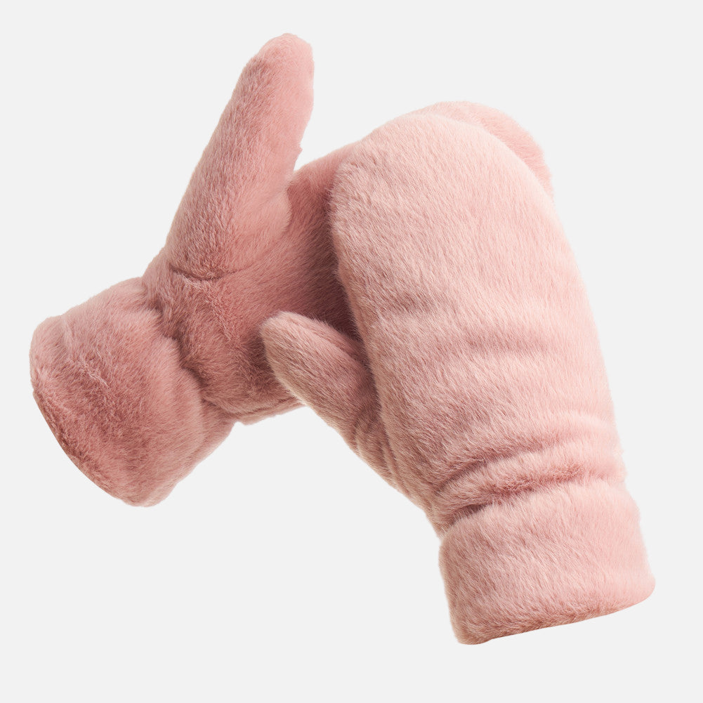 Faux Fur Puffer Mittens