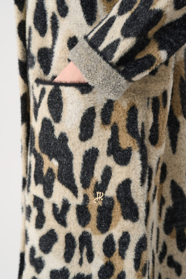 Feather Yarn Leopard Print Coat