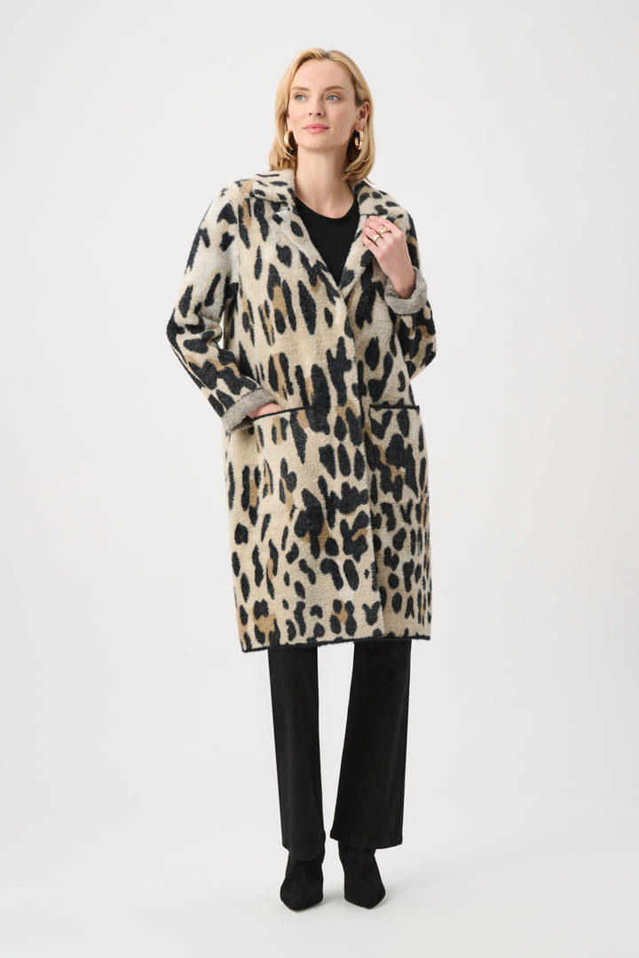 Feather Yarn Leopard Print Coat