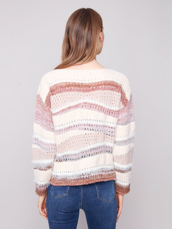 Fig Patchwork Drop Shoulder Sweater