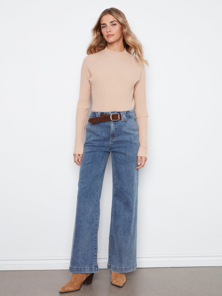 Flare Leg Jean With Removable Belt