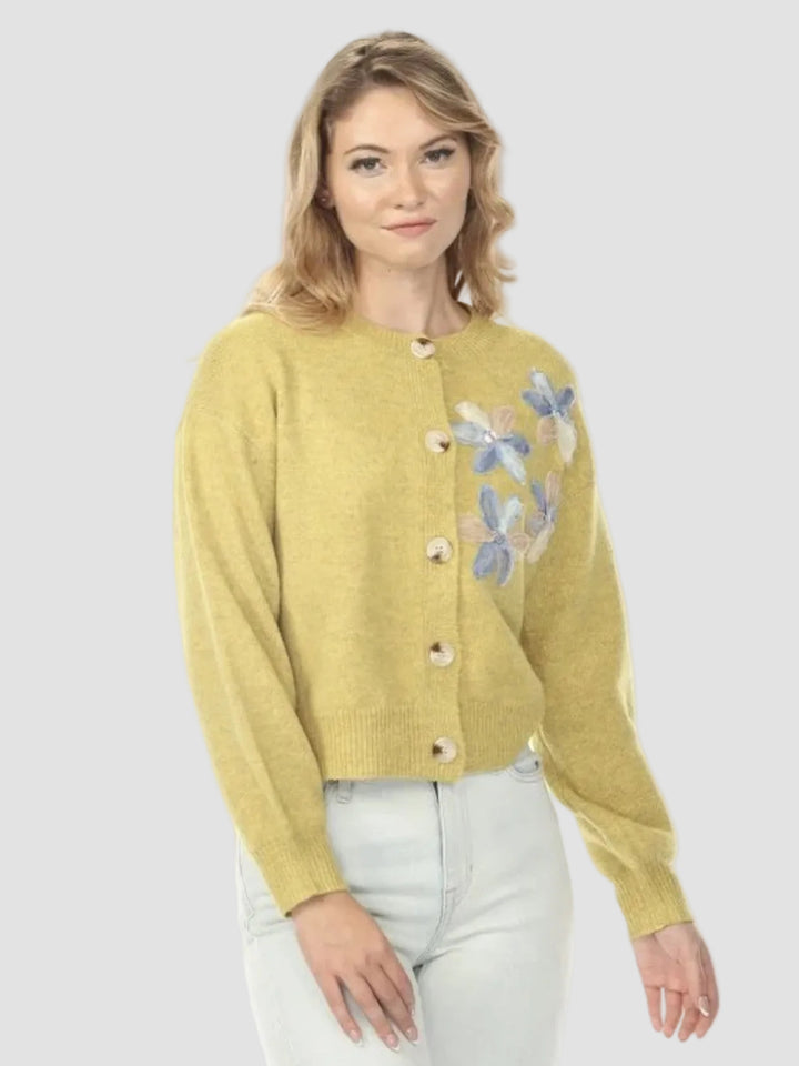 Flora Applique Knit Cardigan