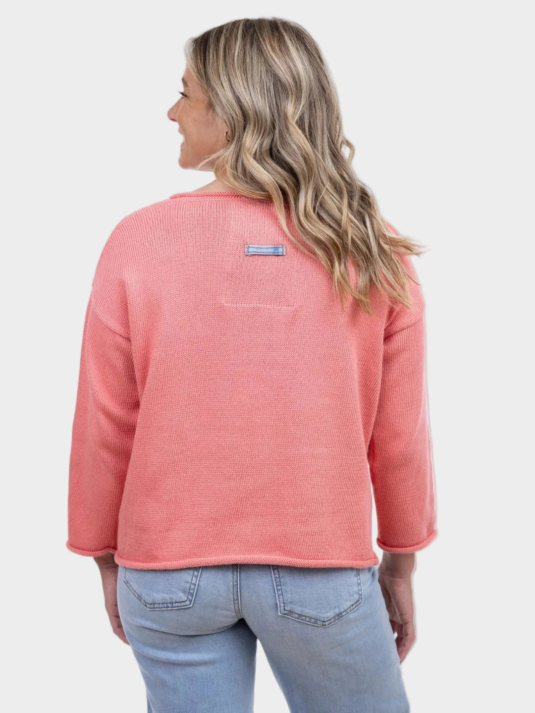 Flora Watermelon Denim Daisy Sweater
