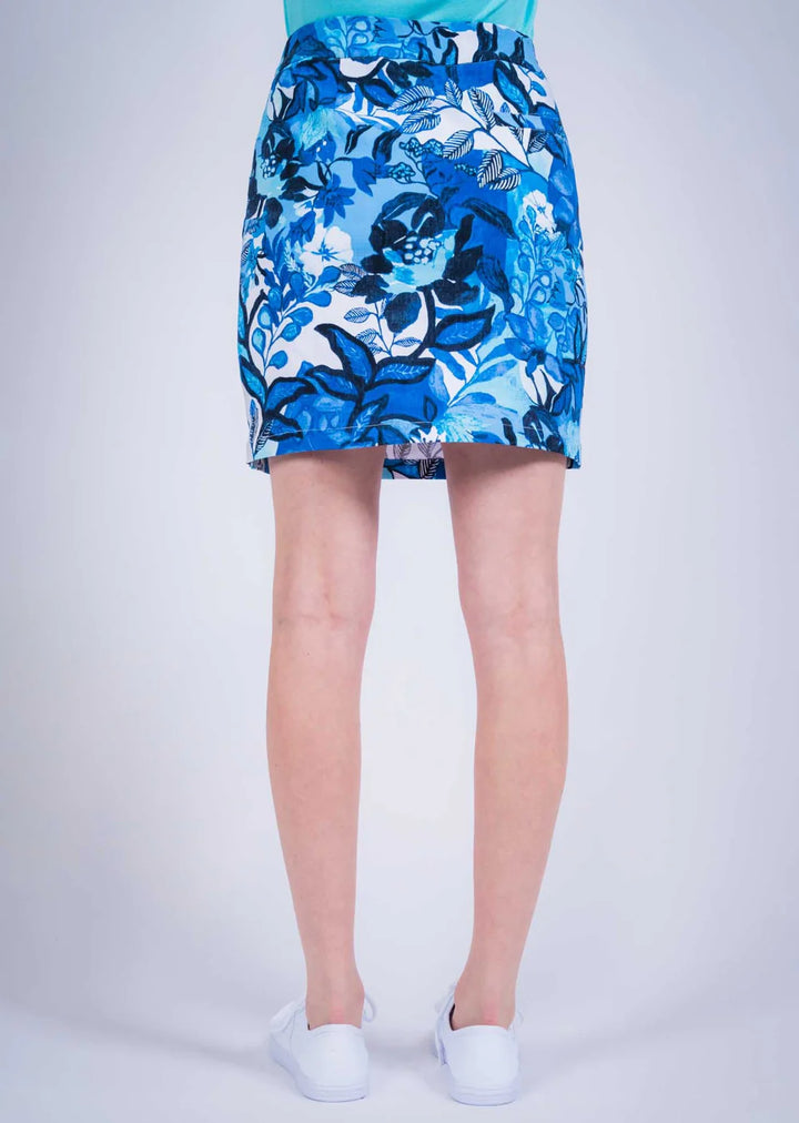 Floral Blues Print Skort