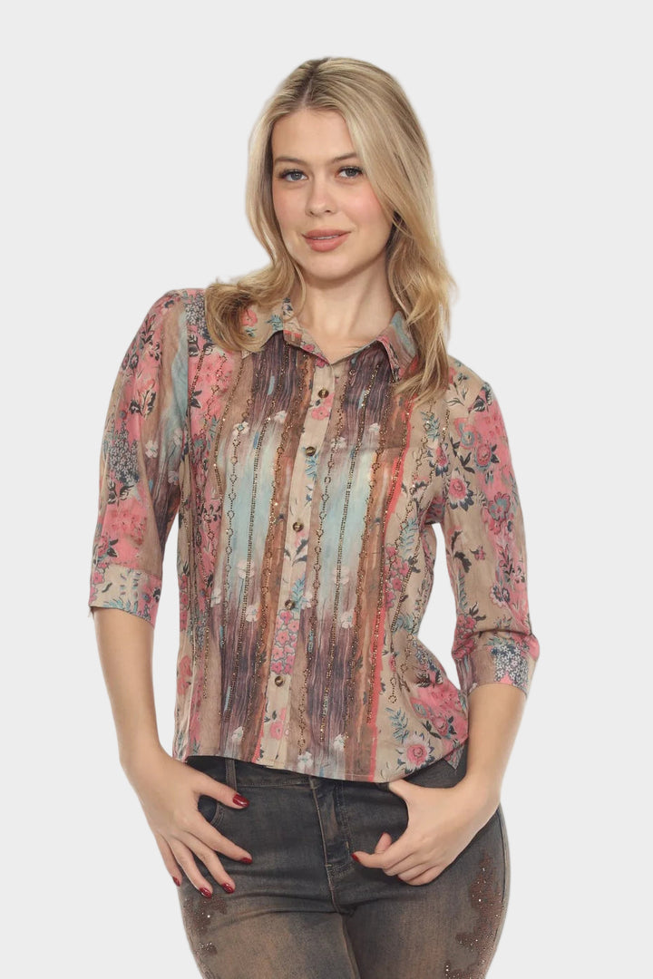Floral Danica Shimmer Blouse