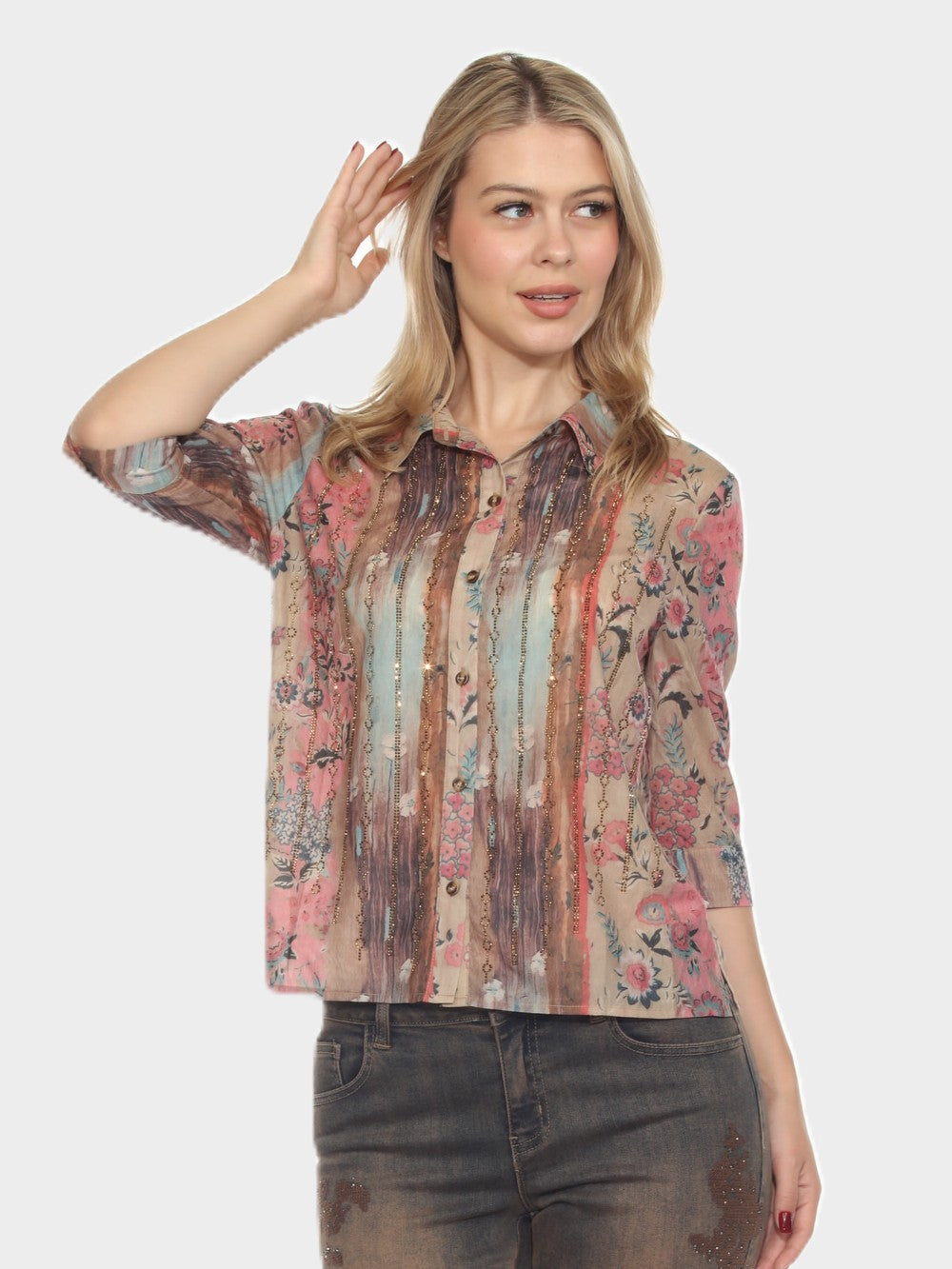 Floral Danica Shimmer Blouse