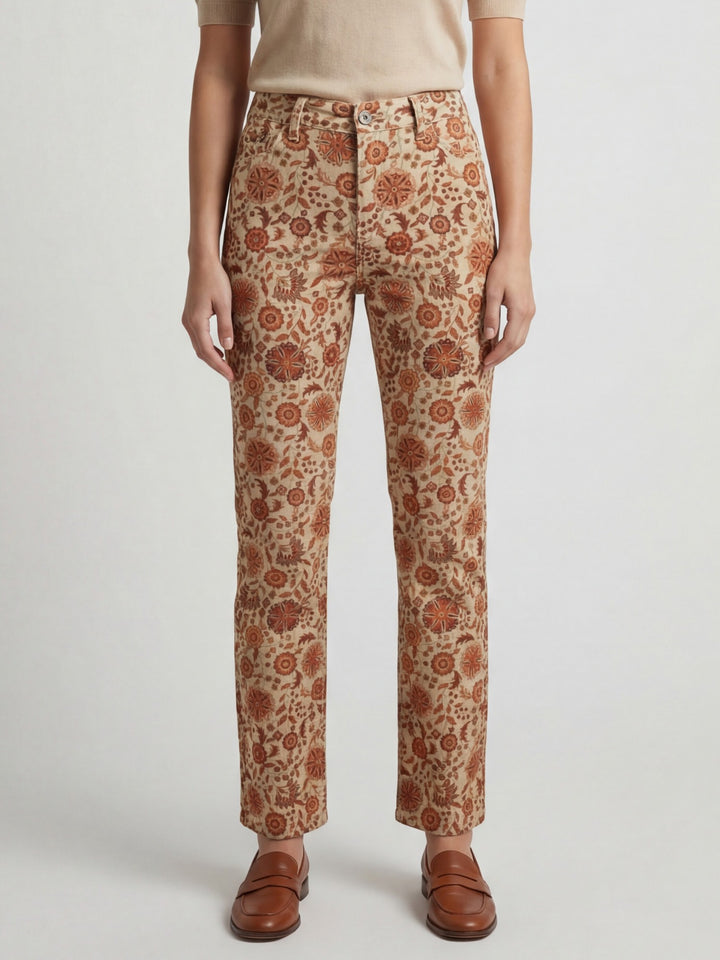 Floral Print Corduroy Pant