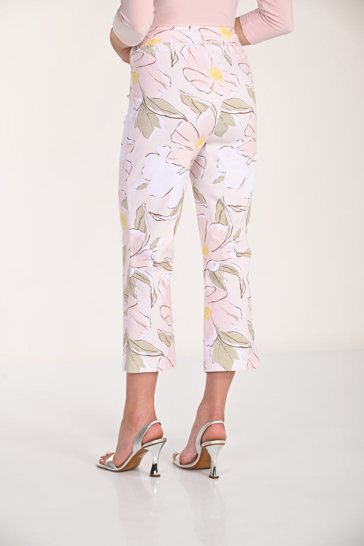 Floral Print Front Slit Crop Pant