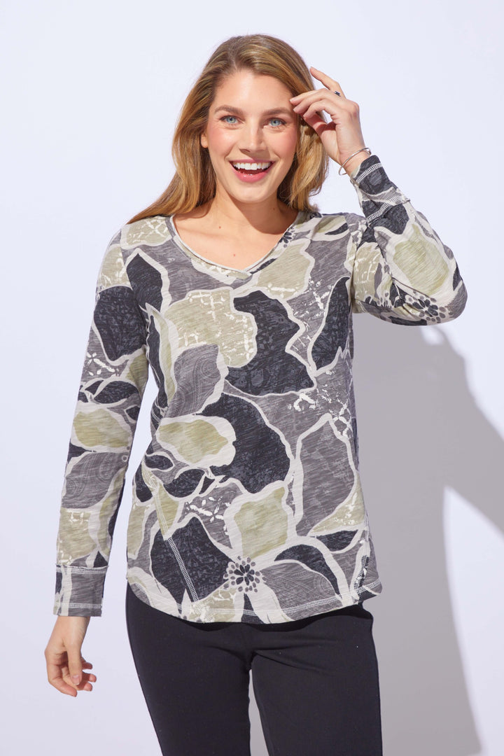 Fog Laid Back V-Neck Top