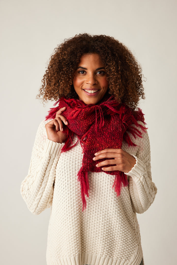 Fringed Knit Scarf