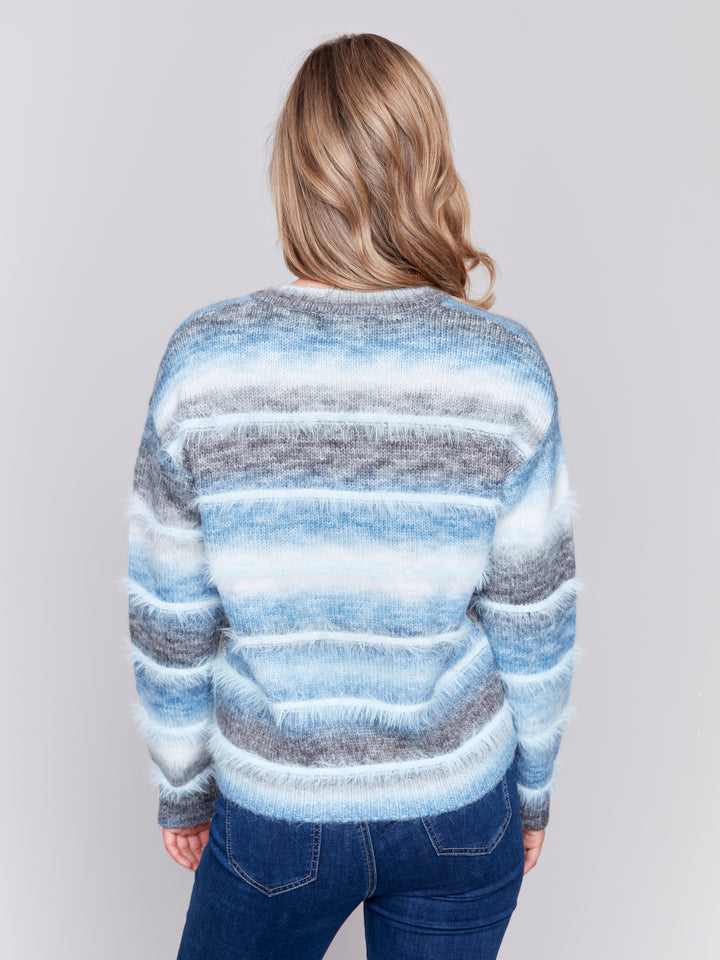 Frost Eyelash Knit Striped Sweater