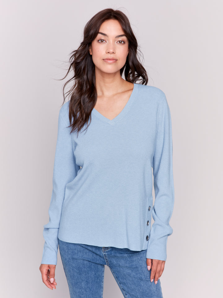 Frost Side Grommet Detail Sweater