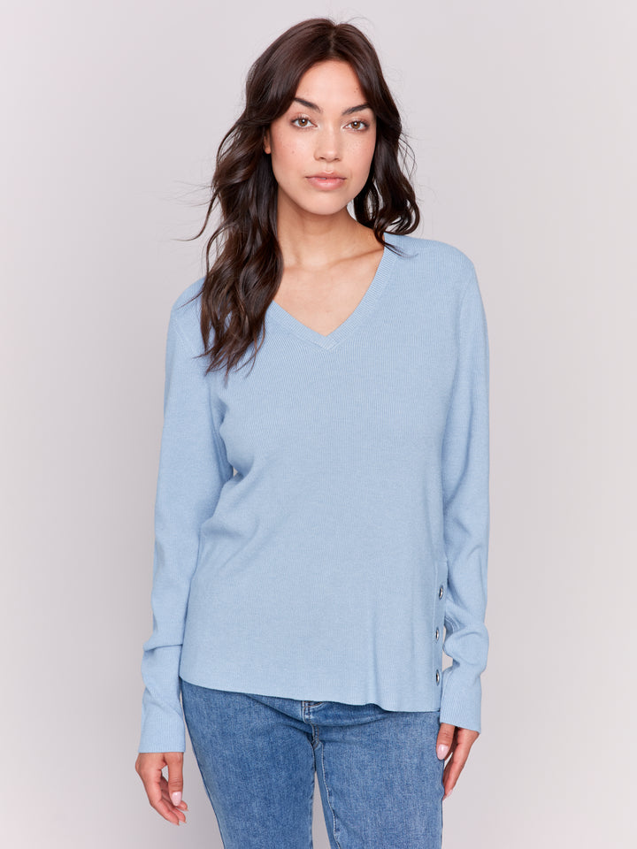 Frost Side Grommet Detail Sweater