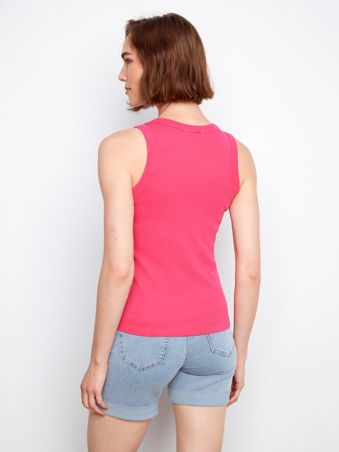 Fuchsia Tencel Ribbed Tank